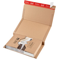 Versandverpackung Mayer Kuvert ColomPac 30000218 - DIN A5 217 x 155 x bis 60 mm braun mit Selbstklebeverschluß FSC-Wellpappe Pckg/20