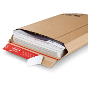 Versandverpackung Mayer Kuvert ColomPac 30000183 - DIN B4 250 x 360 x bis 50 mm braun mit Selbstklebeverschluß wiederverschließbar Wellpappe Pckg/100