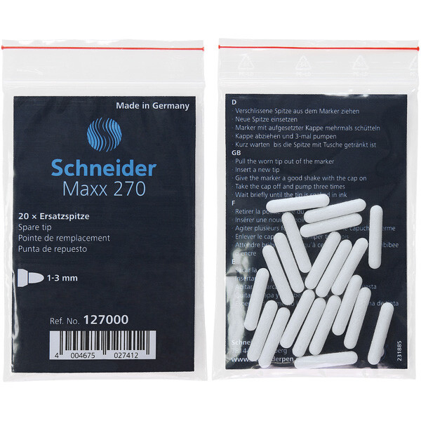 Permanentmarker Ersatzspitze Schneider 1270 - 1-3 mm für Mod. Maxx 270 Pckg/20