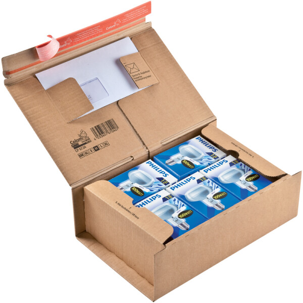 Paketversandkarton Mayer Kuvert ColomPac 30000273 - M 305 x 212 x 110 mm braun mit Selbstklebeverschluß FSC-Wellpappe Pckg/10
