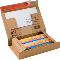 Paketversandkarton Mayer Kuvert ColomPac 30000267 - SM 215 x 155 x 43 mm braun mit Selbstklebeverschluß FSC-Wellpappe Pckg/20