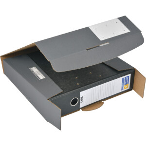Ordnerversandverpackung Mayer Kuvert ColomPac 30000262 - 322 x 288 x 80 mm anthrazit mit Steckverschluß FSC-Karton Pckg/20