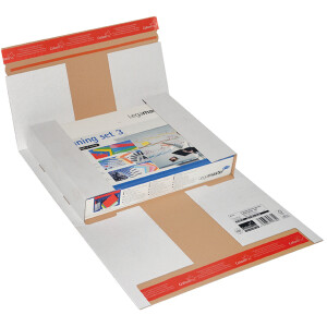 Versandverpackung Mayer Kuvert ColomPac 30000244 - DIN A4 305 x 230 x bis 92 mm weiß mit Selbstklebeverschluß FSC-Wellpappe Pckg/20