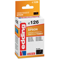 Tintendruckerpatrone edding ersetzt Epson 126-EDD - schwarz T0711/T0891 ca. 270 Seiten 9 ml