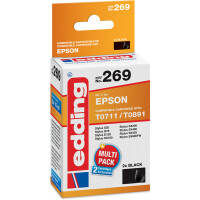 Tintendruckerpatrone edding ersetzt Epson 269-EDD - schwarz T0711/T0891 ca. 540 Seiten 2 x 9 ml