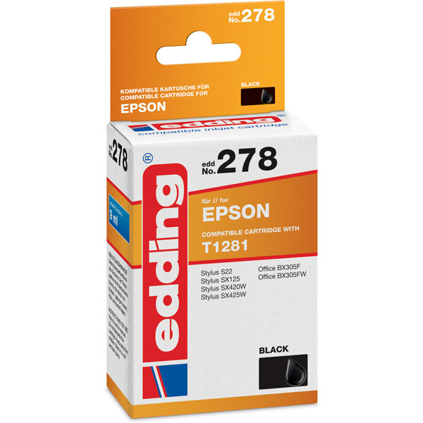 Tintendruckerpatrone edding ersetzt Epson 278-EDD - schwarz 1281 ca. 200 Seiten 9 ml