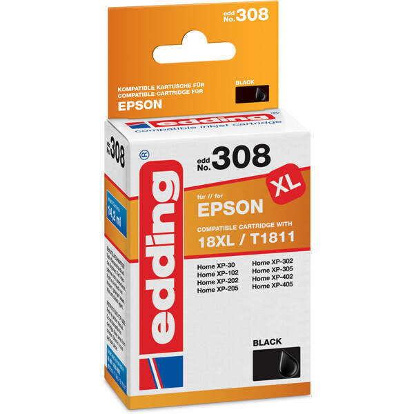 Tintendruckerpatrone edding ersetzt Epson 308-EDD - schwarz 1811 ca. 560 Seiten 14,2 ml