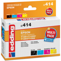 Tintendruckerpatrone edding ersetzt Epson 414-EDD - 4-farbig 1281/T1282/T1283/T1284 ca. 755 Seiten 1 x 9 ml + 3 x 6,5 ml