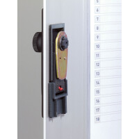 Schlüsselschrank Durable Key Box Code 1967 - 302 x 400 x 118 mm metalic silber mit Zahlenschloss für 72 Schlüsselanhänger Aluminium