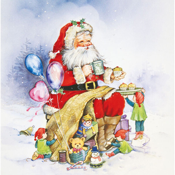 Fensterbild Weihnachten Herma 5972 - Santa Claus Family 1 Bogen