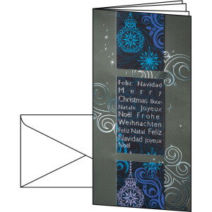 Motivkarte Weihnachten sigel DS021 - DIN Lang Magic Christmas inkl. Umschläge Glanzkarton 220+100 g/m² Pckg/10+10