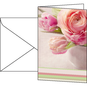 Motivkarte sigel DS002 - 115 x 170 mm (230 x 170 mm) Tender Rose für alle Druckertypen inkl. Umschlag hochglänzend 220 g/m² Pckg/10+10