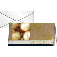 Gutscheinkarte sigel DS345 - DIN lang (2/3 A4) Christmas Glance für alle Druckertypen inkl. Umschlag mit Innentext 220 g/m² Pckg/10+10