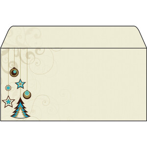 Motivbriefumschlag Weihnachten sigel DU216 - DIN Lang 110 x 220 mm gelb/blau nassklebend ohne Fenster Spezialpapier 90 g/m² Pckg/25