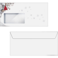 Motivbriefumschlag Weihnachten sigel DU206 - DIN Lang 110 x 220 mm Fairy Tale nassklebend mit Fenster Spezialpapier 90 g/m² Pckg/50