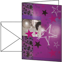 Motivkarte Weihnachten sigel DS386 - A6 (A5) Candlelight with Stars lila inkl. Umschläge Glanzkarton 220 g/m² Pckg/10+10