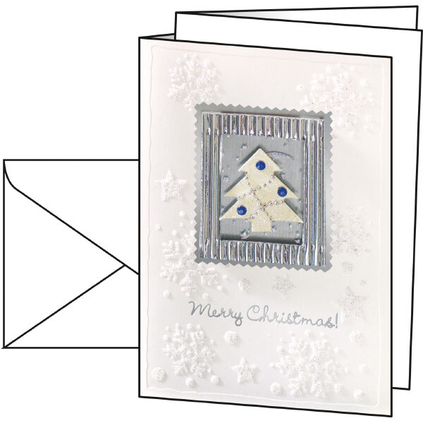 Motivkarte Weihnachten sigel DS452 - A6 (A5) Silver Tree inkl. Umschläge Glanzkarton 245+100 g/m² Pckg/10+10