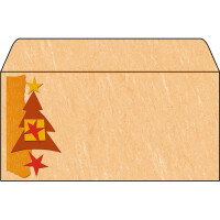 Motivbriefumschlag Weihnachten sigel DU165 - DIN Lang 110 x 220 mm gelb/rot nassklebend ohne Fenster Spezialpapier 90 g/m² Pckg/25
