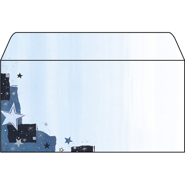 Motivbriefumschlag Weihnachten sigel DU129 - DIN Lang 110 x 220 mm weiß/blau nassklebend ohne Fenster Spezialpapier 90 g/m² Pckg/50