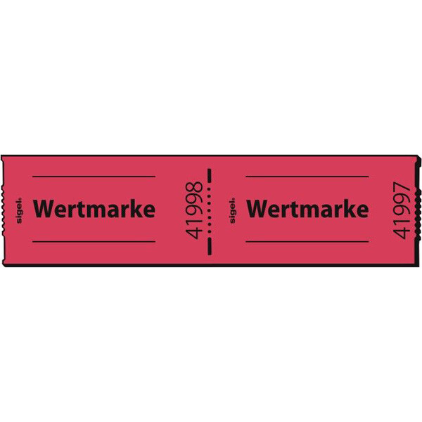 Wertmarke sigel GR554 - 60 x 30 mm rot Papier Pckg/500