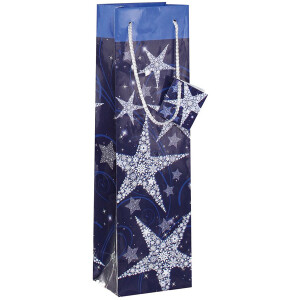 Geschenktasche Weihnachten sigel GT027 - Flaschengröße 100 x 350 x 80 mm Sparkling Tree