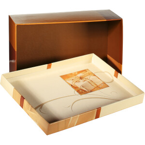 Geschenkbox sigel GB504 - 30x21x10 cm, 27x19x9 cm und 24x17x8 cm Present braun/beige 3er-Set