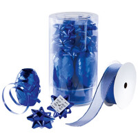 Geschenkschleife sigel GB206 - blau  9 Geschenkschleifen &Oslash; 50 mm, 3 Eikn&auml;uel 10 m x 5 mm und Geschenkband 2 m x 25 mm