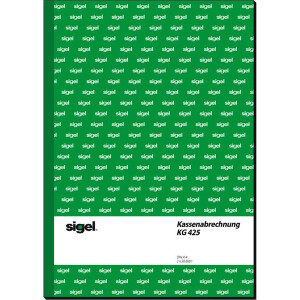 Kassenabrechnung sigel KG425 - A4 210 x 297 mm weiß/rosa 2 x 50 Blatt mit Blaupapier