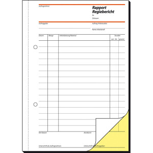 Rapport/Regiebericht sigel SD027 - A5 149 x 210 mm weiß/gelb 2 x 40 Blatt selbstdurchschreibend