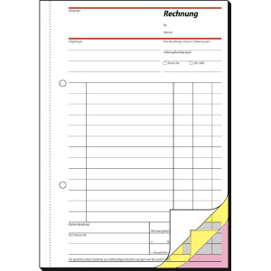 Rechnungsbuch sigel SD032 - A5 149 x 210 mm weiß/gelb/rosa 3 x 40 Blatt selbstdurchschreibend