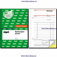 Rechnungsbuch sigel SD033 - A6 105 x 149 mm weiß/gelb 2 x 40 Blatt selbstdurchschreibend