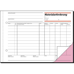 Materialanforderung sigel MF525 - A5 Quer 210 x 149 mm wei&szlig;/gelb 2 x 50 Blatt mit Blaupapier