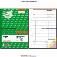 Rechnungsbuch sigel SD132 - A5 149 x 210 mm weiß/gelb/rosa 3 x 50 Blatt selbstdurchschreibend