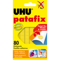Klebepad UHU patafix 50140 - gelb ablösbar für Innenbereich Pckg/80