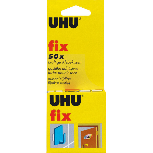 Klebekissen UHU fix 48805 - wei&szlig; doppelseitig Pckg/56