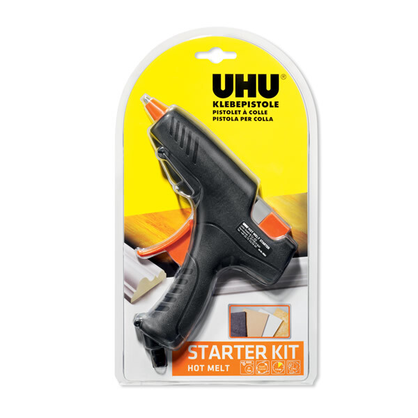 Heißklebepistole UHU Hot Melt 48365 - schwarz bis zu 170°C Set inkl. 6 Sticks