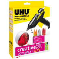 Heißklebepistole UHU Low Melt 48615 - schwarz bis zu 110°C Set inkl. 4 Sticks