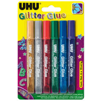 Glitzerkleber UHU Glitter Glue 39040 - farbig sortiert 6 x 10 ml