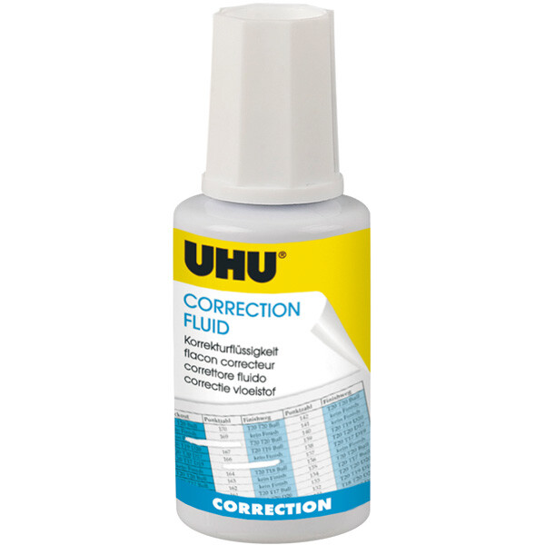 Korrekturflüssigkeit UHU Correction 50450 - weiß trocknet schnell 20 ml