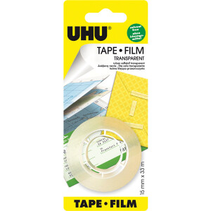 Klebefilm UHU Tape Film 37505 - 15 mm x 33 m transparent für Privat/Endverbraucher-Anwendungen