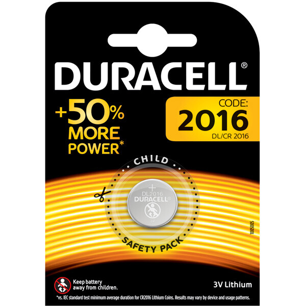 Knopfzellenbatterie Duracell DUR033948 - 2016 DL/CR2016 Lithium 3 Volt