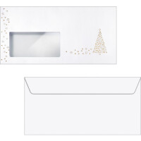 Motivbriefumschlag Weihnachten sigel DU084 - DIN Lang 110 x 220 mm Golden Tree nassklebend mit Fenster Spezialpapier 90 g/m² Pckg/50