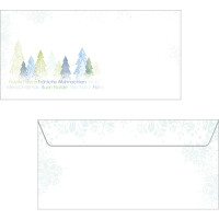 Motivbriefumschlag Weihnachten sigel DU090 - DIN Lang 110 x 220 mm Trees nassklebend ohne Fenster Spezialpapier 90 g/m² Pckg/25