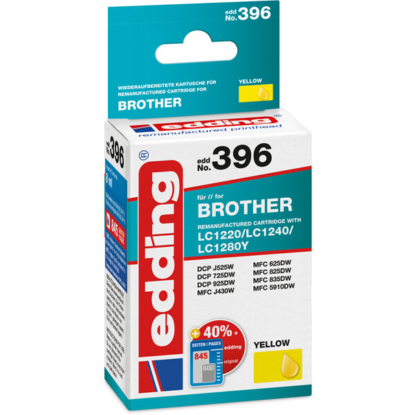 Tintendruckerpatrone edding ersetzt Brother 396-EDD - gelb LC1240 ca. 855 Seiten 8 ml