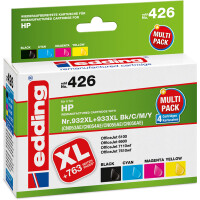 Tintendruckerpatrone edding ersetzt Hewlett Packard 426-EDD - 4-farbig Nr. 932XL/933XL(CN053-056) ca. 4.180 Seiten 1 x 30 ml + 3 x 12 ml