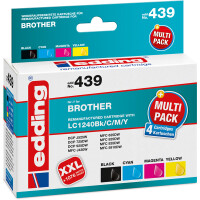 Tintendruckerpatrone edding ersetzt Brother 439-EDD - 4-farbig LC1240 ca. 3.395 Seiten 1 x 16 ml + 3 x 8 ml