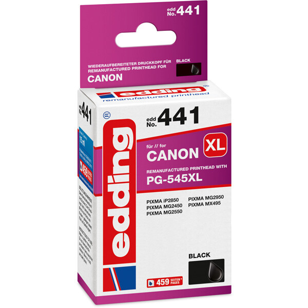 Tintendruckerpatrone edding ersetzt Canon 441-EDD - schwarz 545XL (PG-545XL) ca. 455 Seiten 15 ml