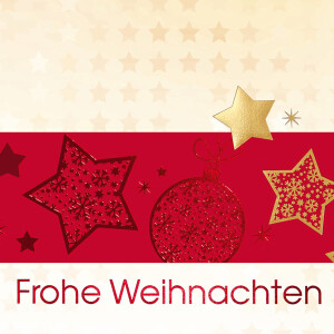 Motivkarte Weihnachten sigel DS033 - DIN Lang Golden Stars inkl. Umschläge Glanzkarton 220 g/m² Pckg/10+10