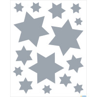 Fensterbild Weihnachten Herma 15110 - 30 x 21 cm Sterne silber ablösbar Folie 1 Bogen / 15 Sticker