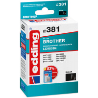 Tintendruckerpatrone edding ersetzt Brother 381-EDD - schwarz LC980 ca. 550 Seiten 14 ml